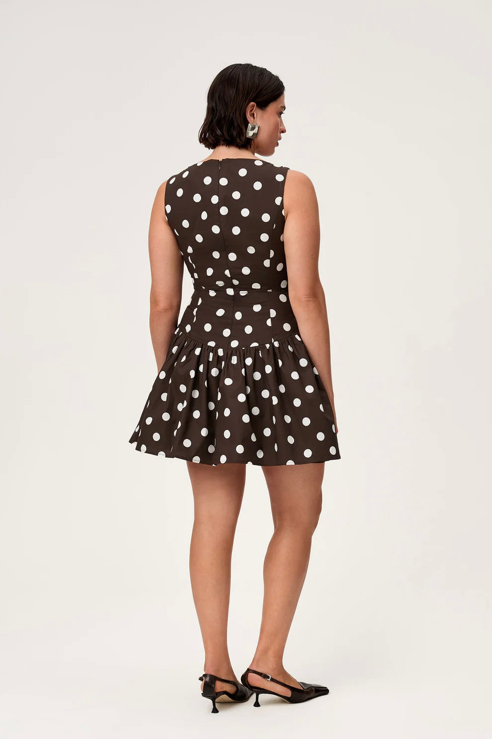 Sevilla Mini Dress Small Brown Dot