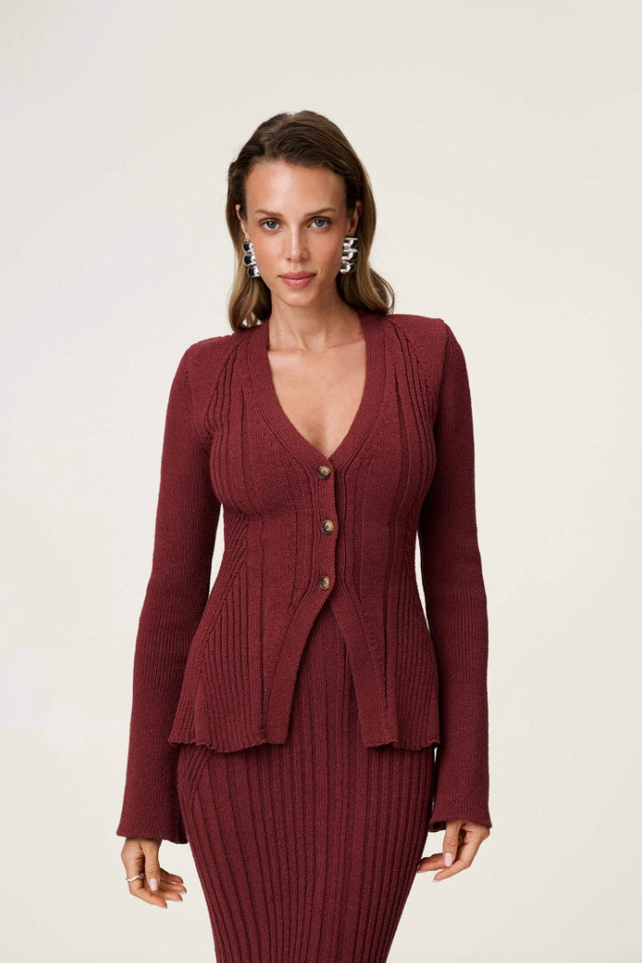 Lugo Cardigan Burgundy