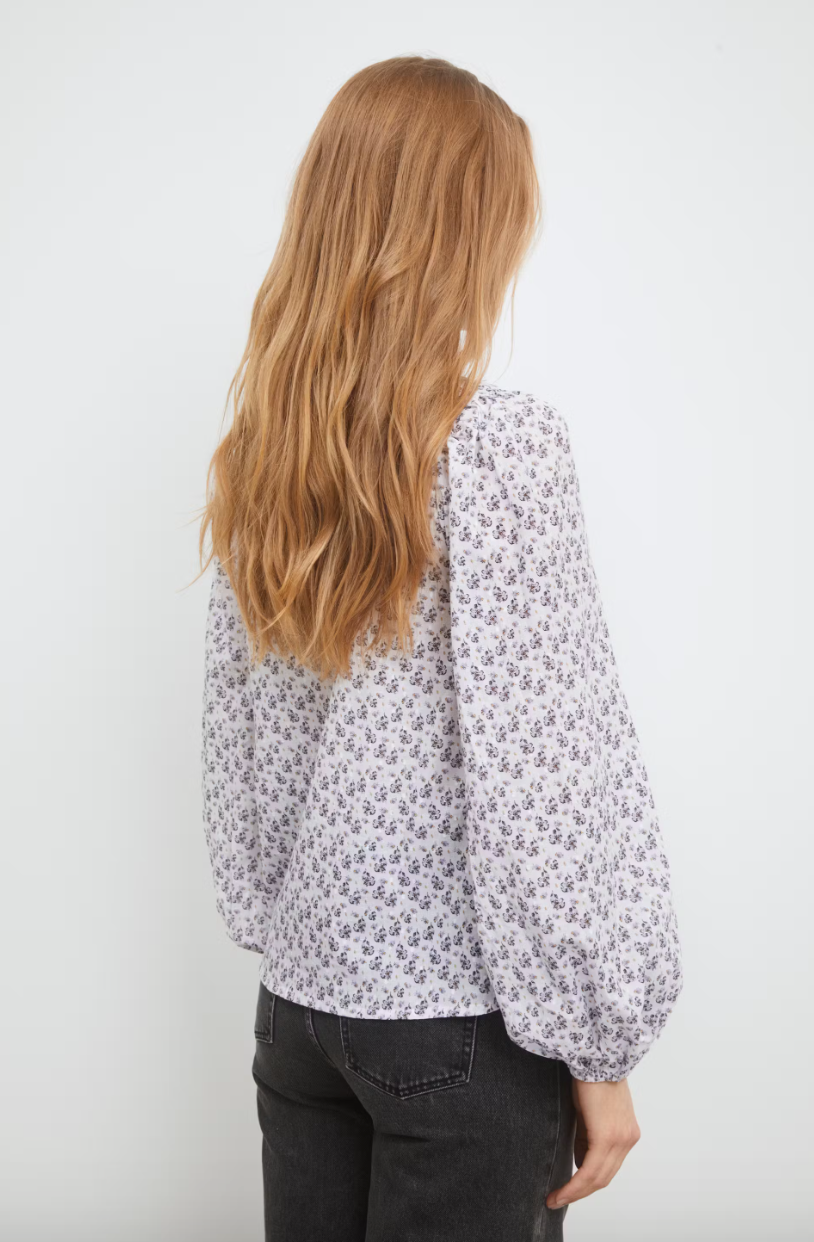 Karro Blouse White Lupin Print