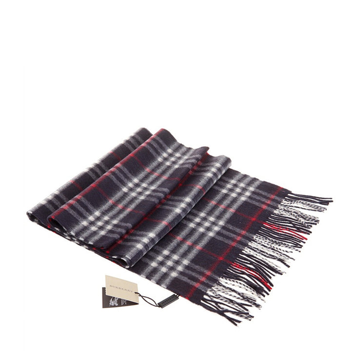 Icon Check Cashmere Scarf Navy Check