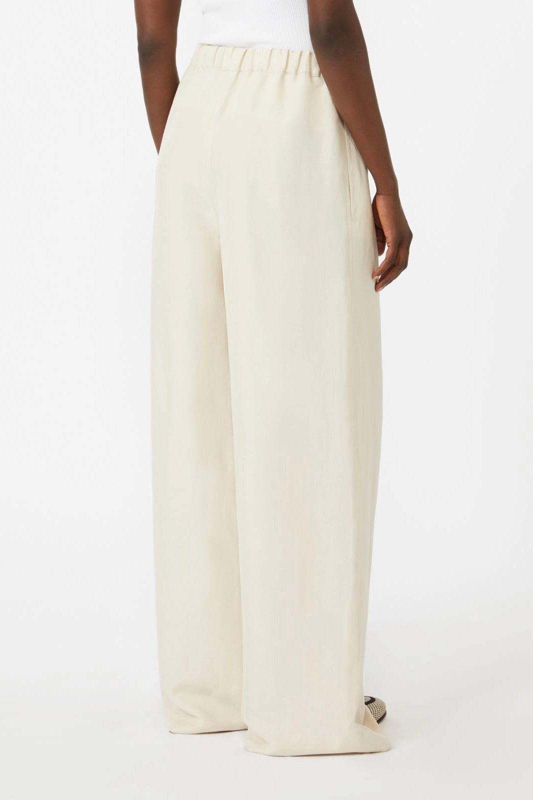 Linen and Silk Trousers Beige