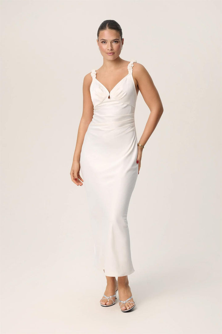 Nimes Slip Dress White