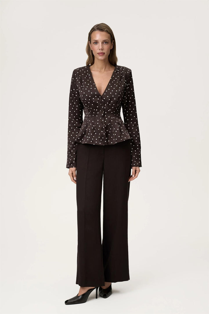 Marmo Blouse Micro Dots Espresso