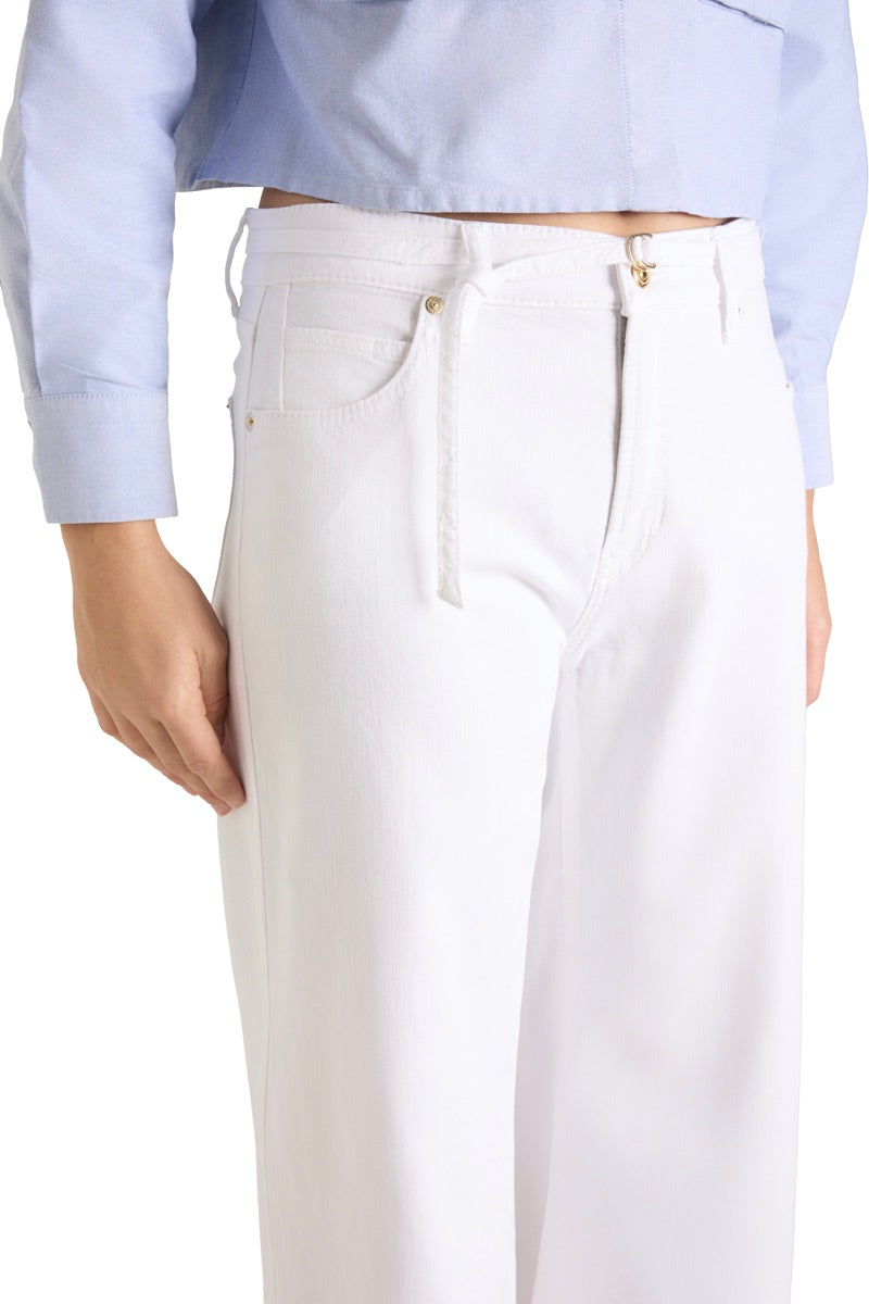 Palazzo Cropped Fresh White