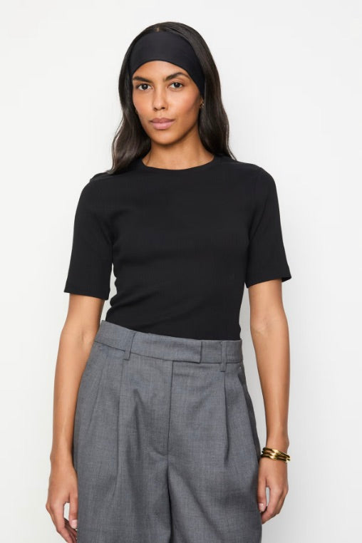 Pippa Rib Tee Black