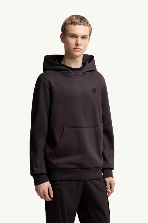 MONCLER Tonal Back Logo Cotton Hoodie Brown - Dale