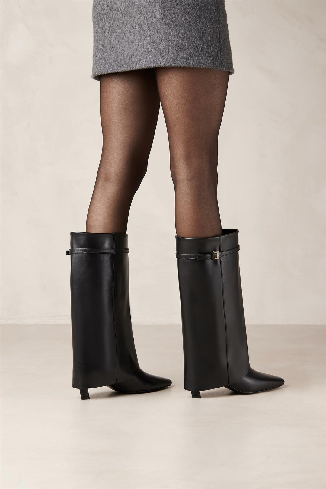 Evita Black Leather Boots