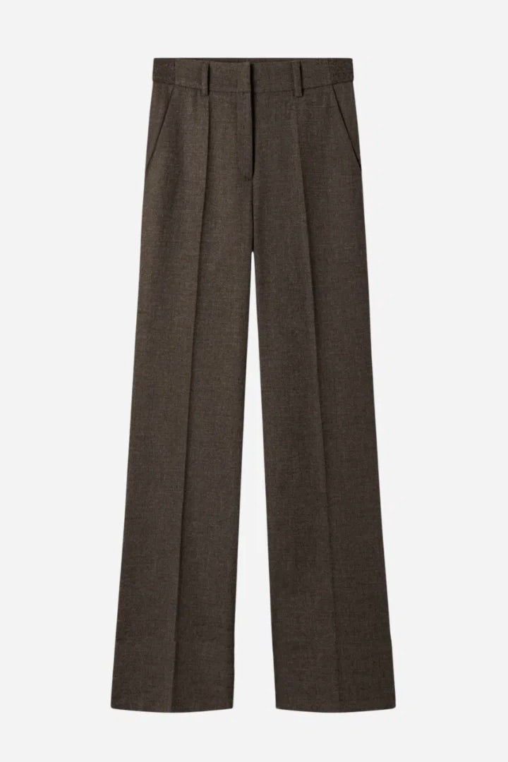 Amelie Structured Wool Pants Black Bark