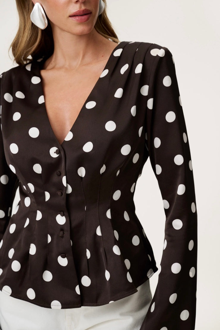 Marmo Blouse Brown Dot