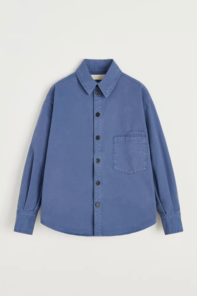 Casy Shirt Cotton Washed French Blue