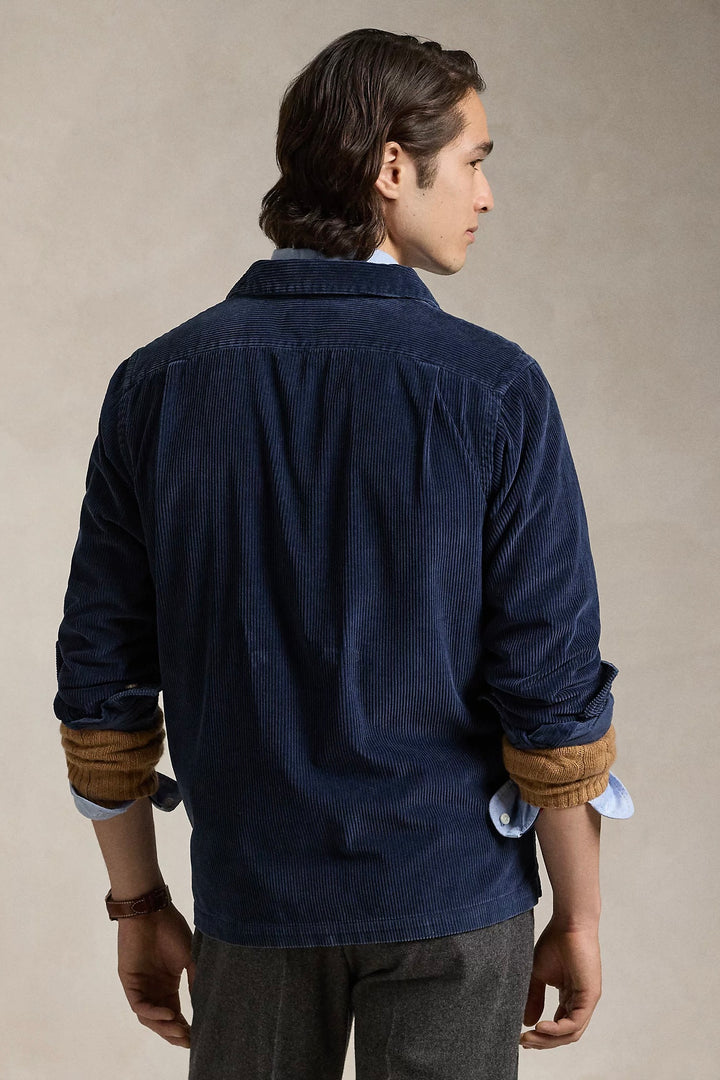 Classic Fit Corduroy Camp Shirt Newport Navy