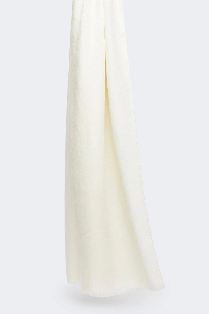 MAX MARA Jacquard Wool and Silk Stole Ivory - Dale