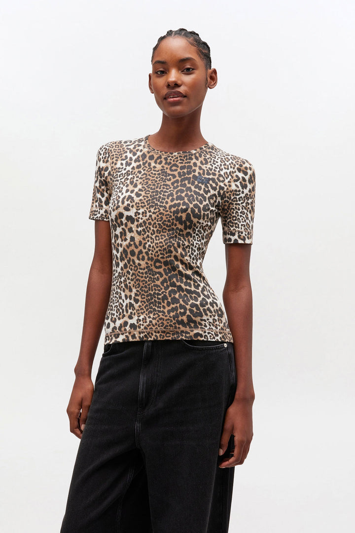 Leopard Rib T-Shirt