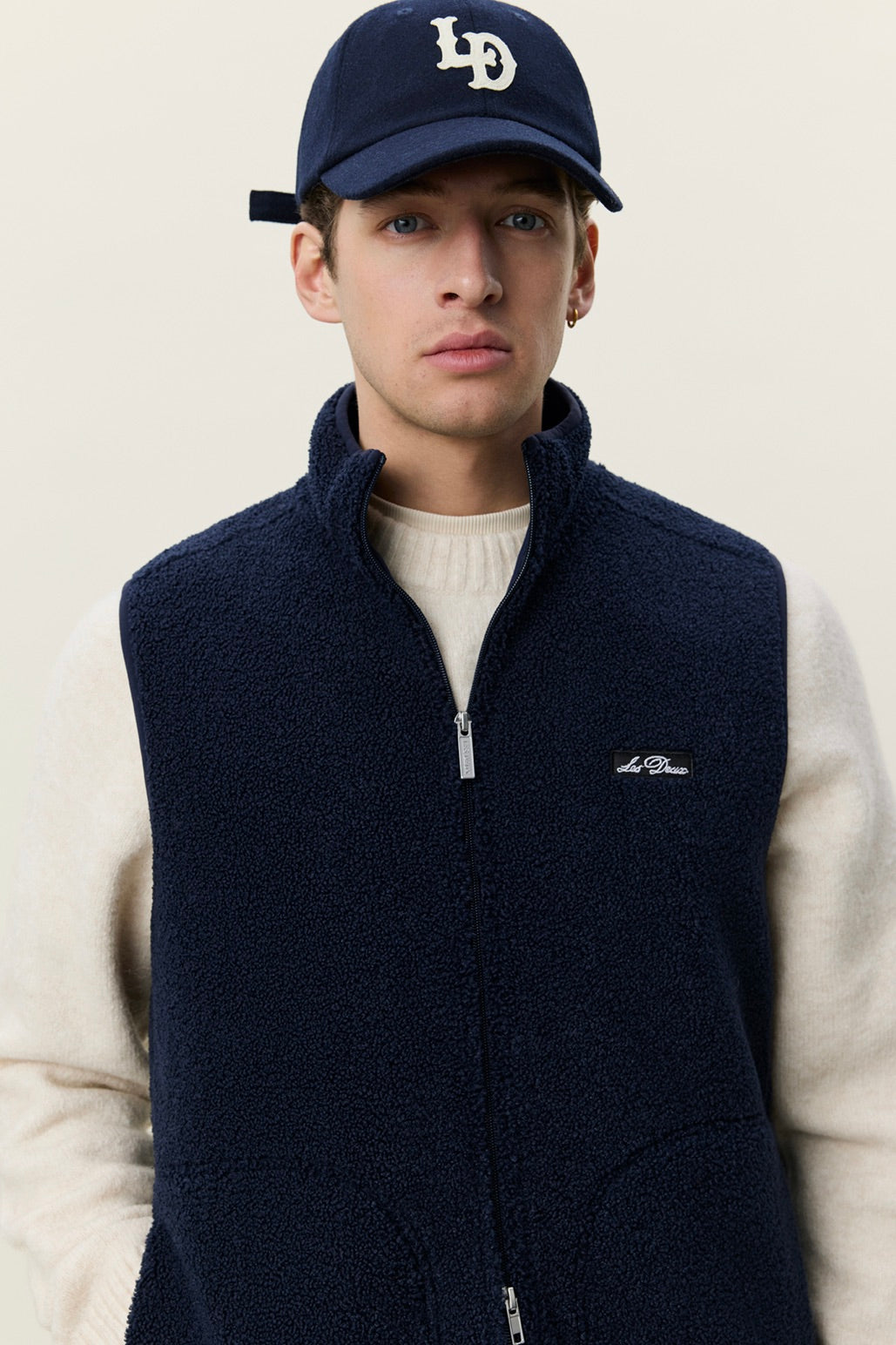 Patch Teddy Vest Dark Navy