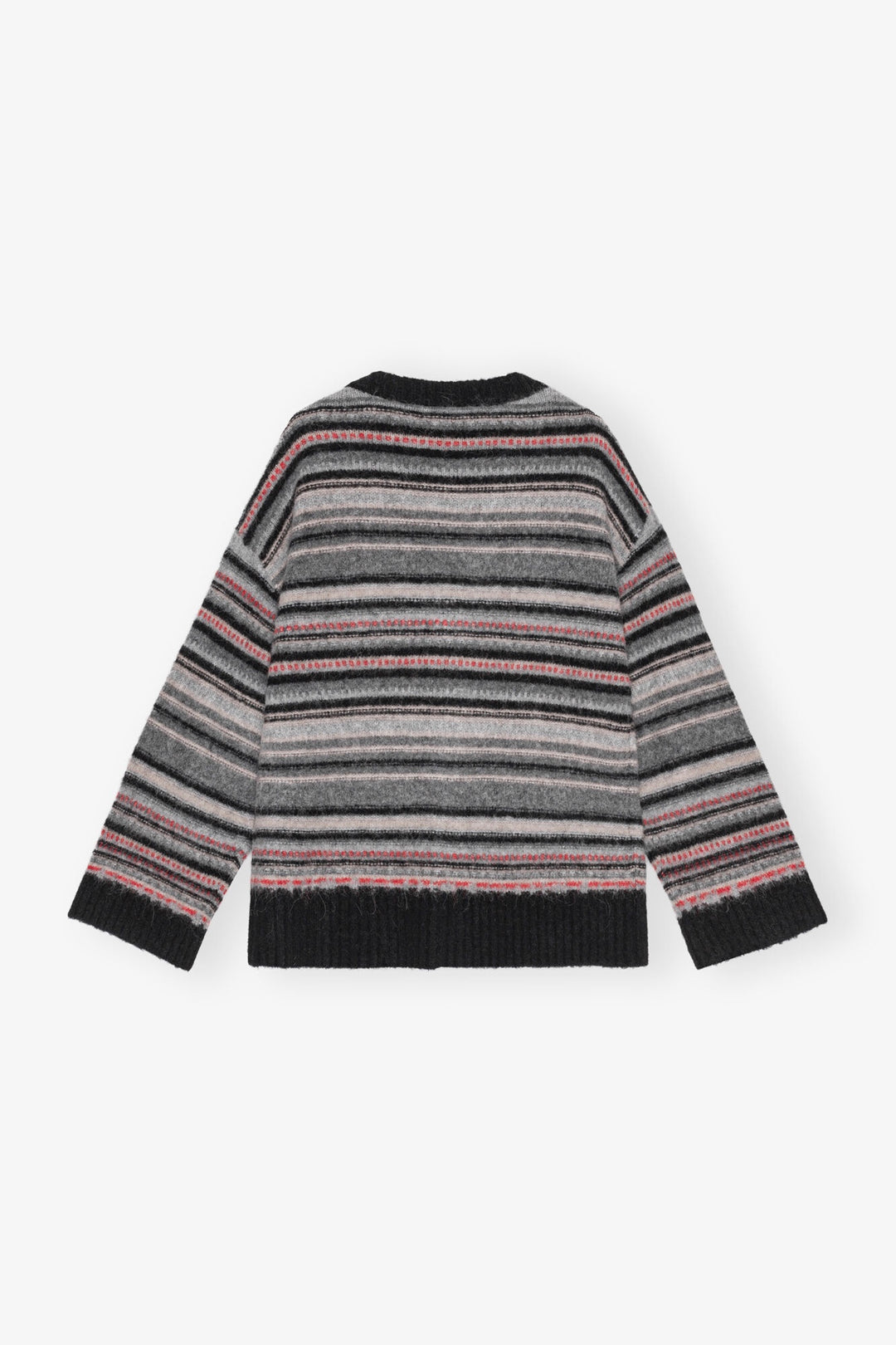 Soft Wool Stripe Boxy Cardigan