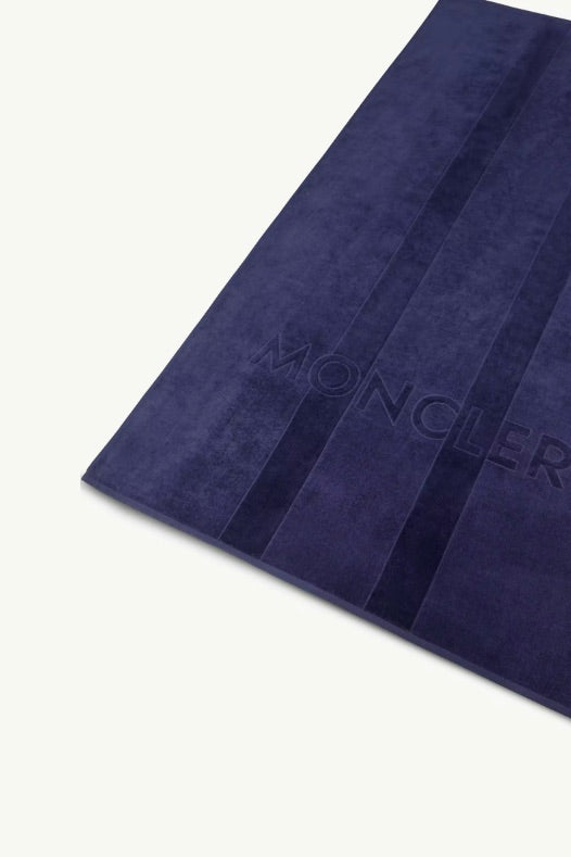 Logo Cotton Beach Towel Dark Blue