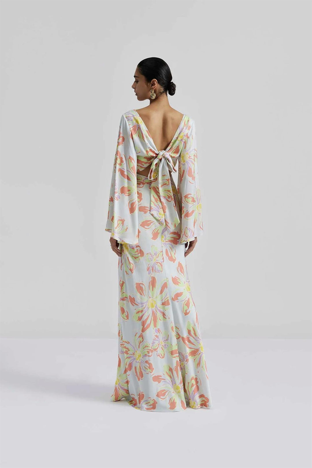 Simone Tie-Back Satin Maxi Dress