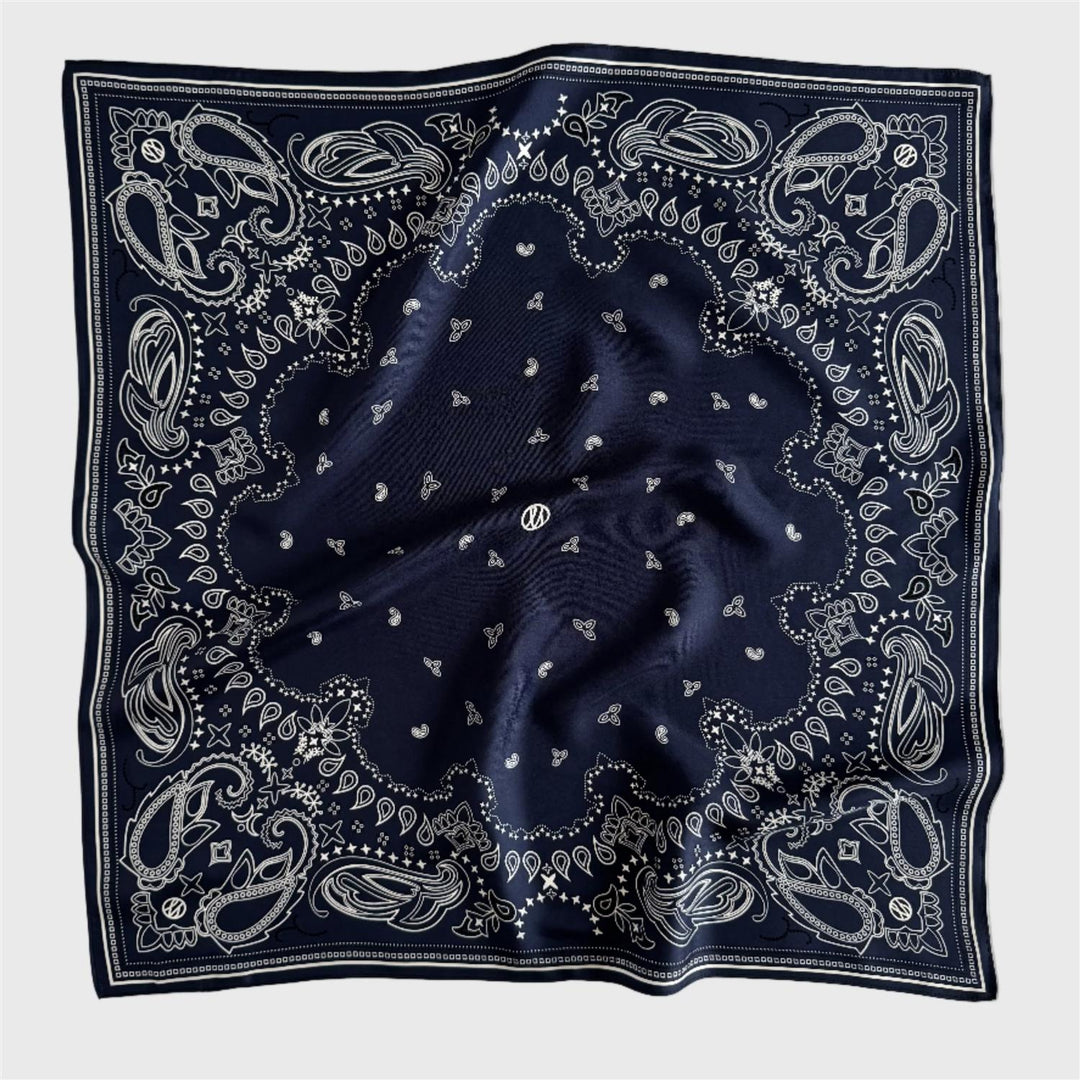 LE SCARF Paisley Scarf Navy/Black/White 65X65 - Dale