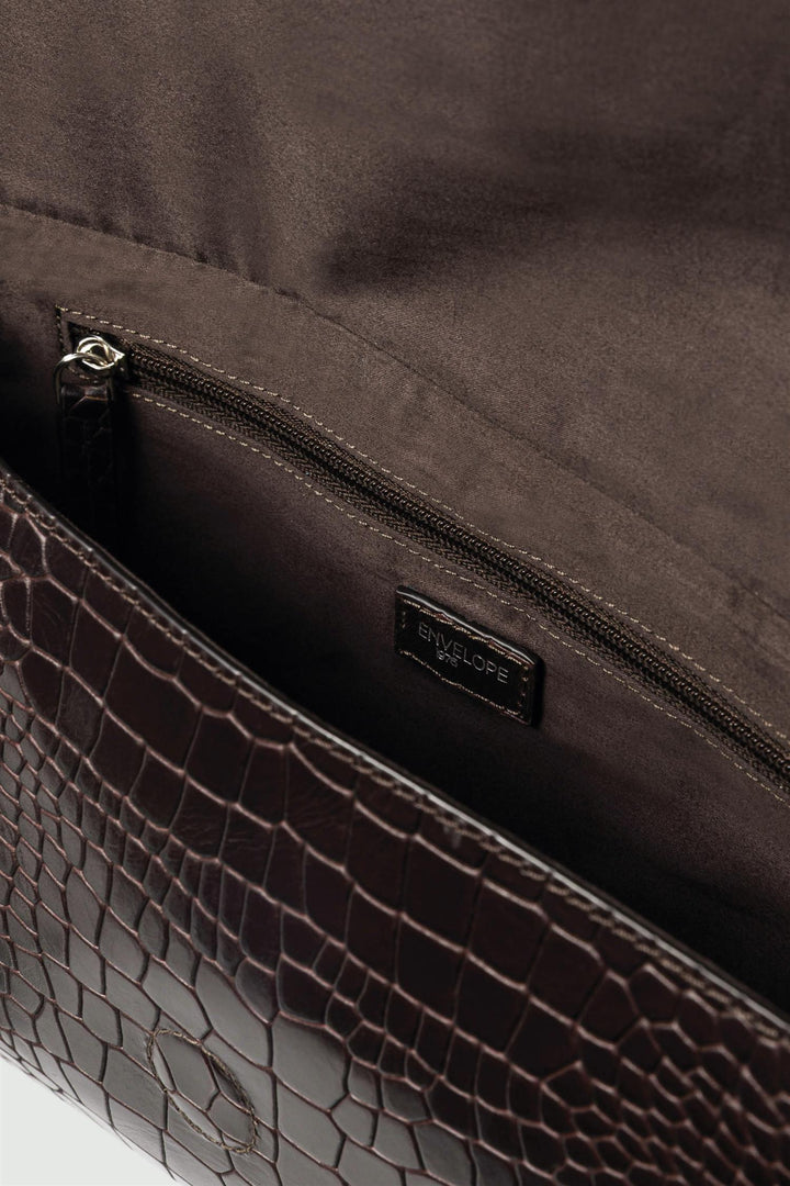 Onyx Clutch Brown Croco