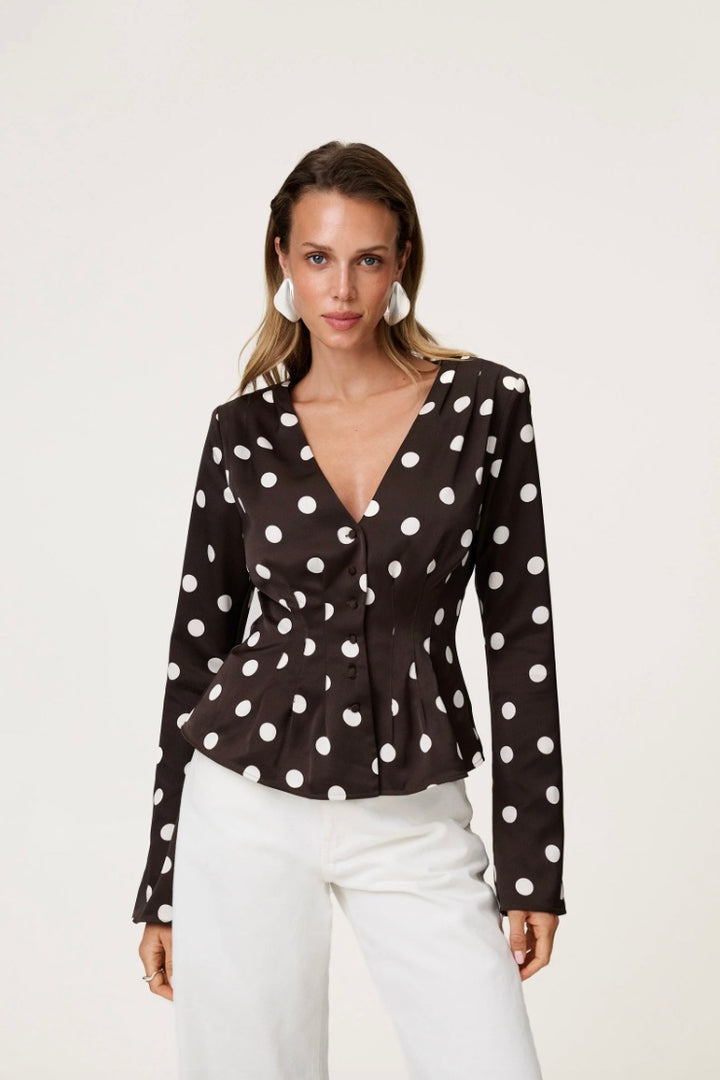 Marmo Blouse Brown Dot