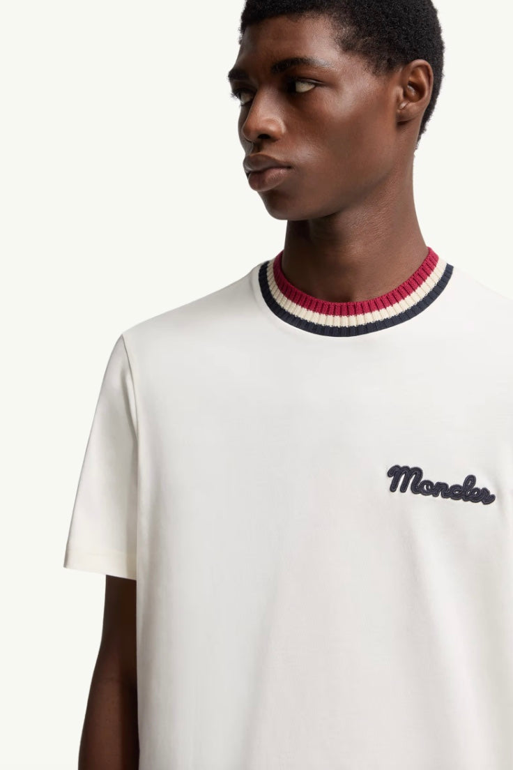 Embroidered Logo Cotton T-Shirt Natural