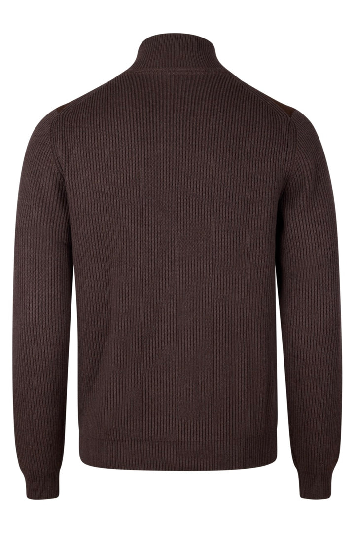 Cardigan Knitted Hybrid Buttoned Alcantara Brown