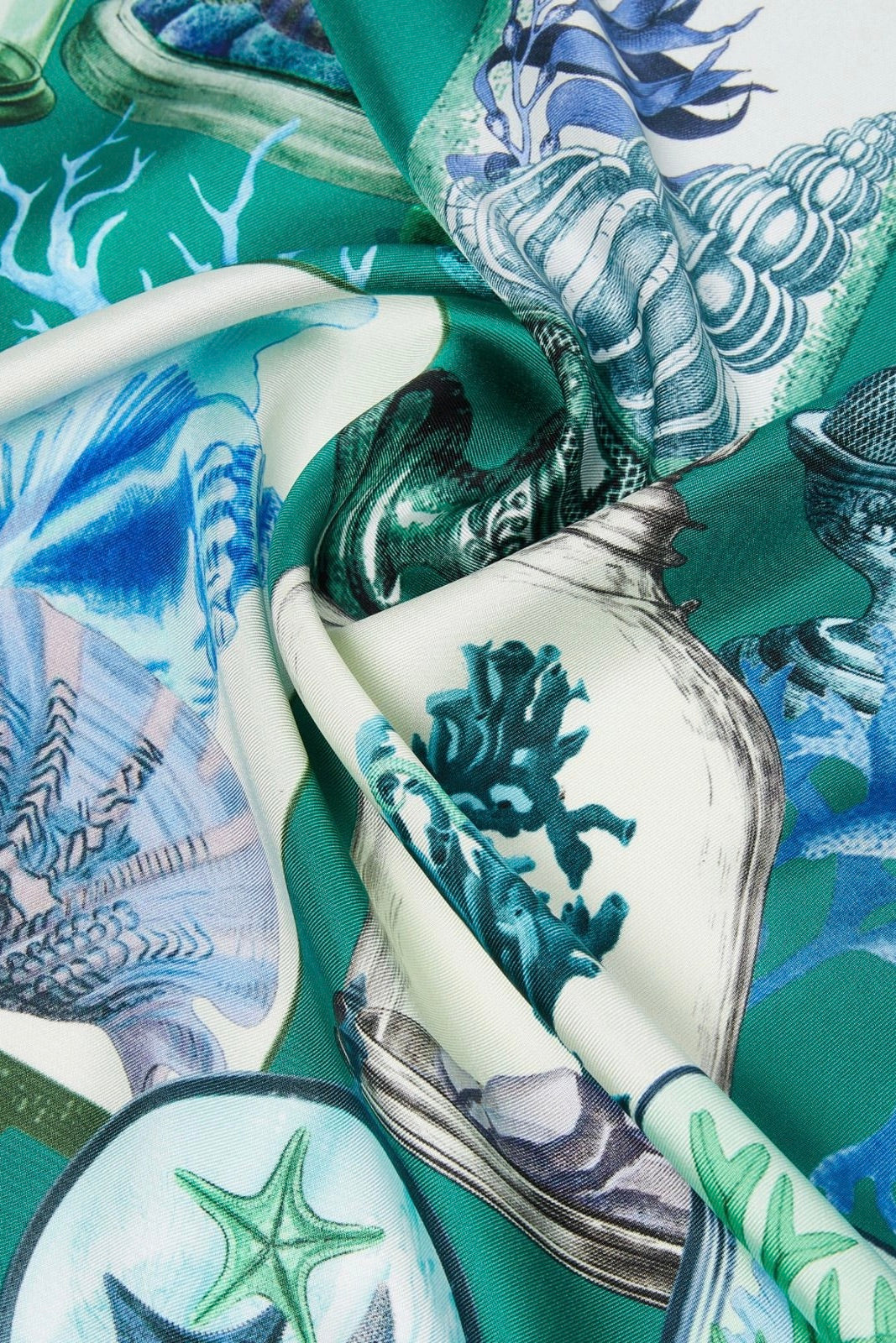 Printed Silk Oversized Scarf Stole Green