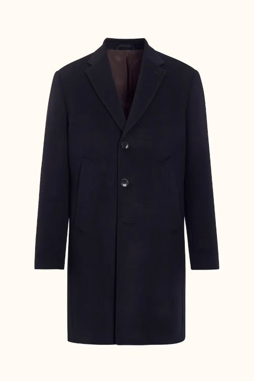 Single Breasted Coat Dark Blue