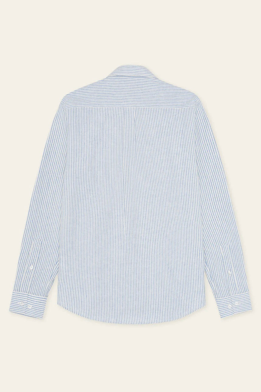 LES DEUX Konrad Stripe Oxford Shirt Allure Blue - Dale