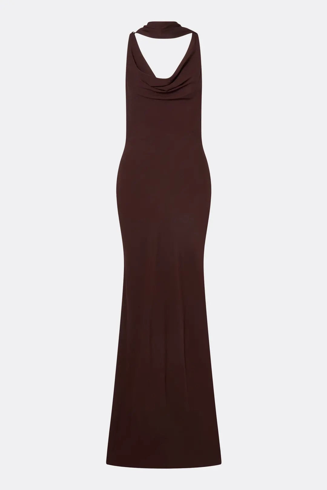 Vida Cowl Neck Scarf Maxi Dress Espresso