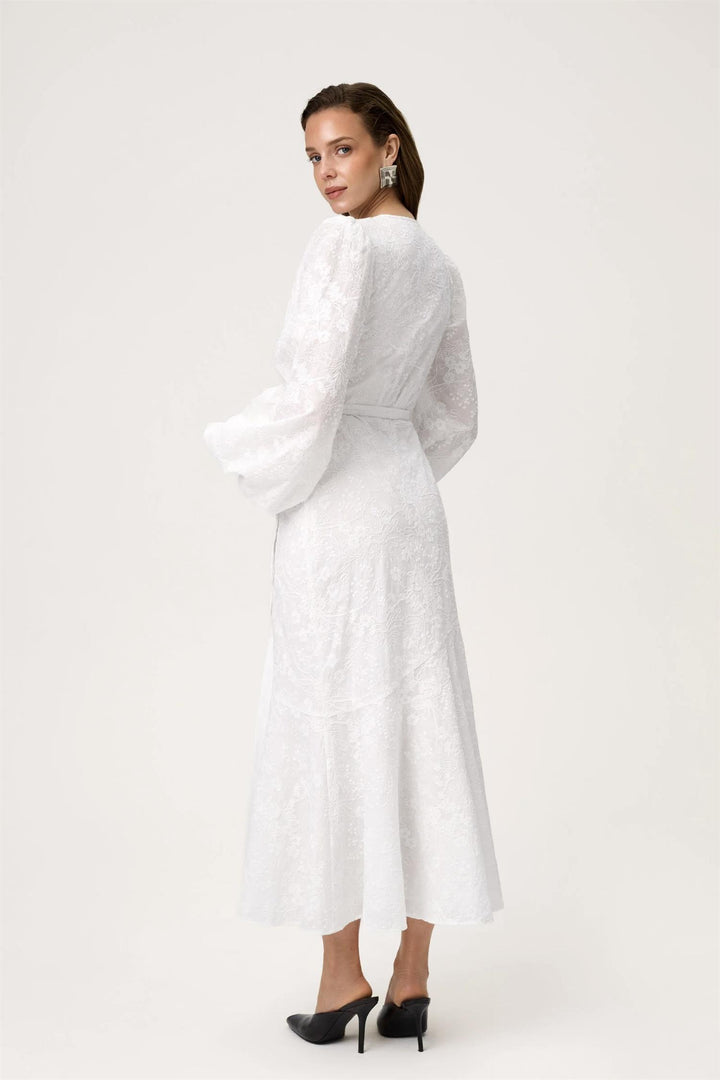 Portofino Maxi Dress White Embroidery