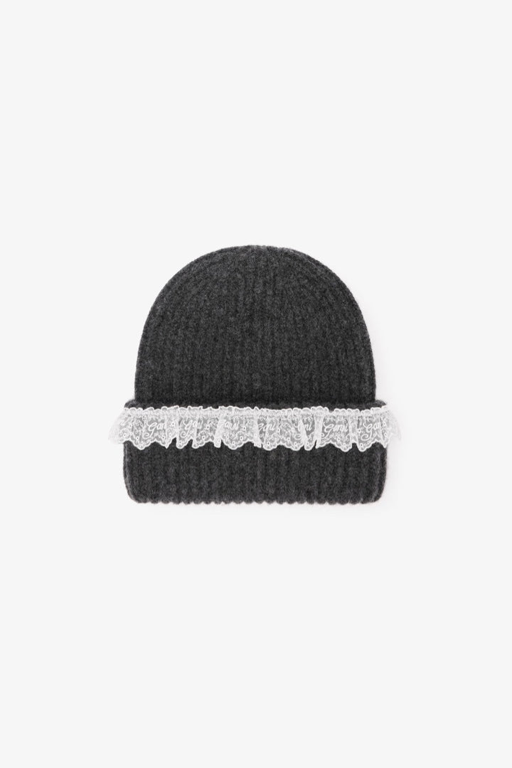 Compact Wool Lace Beanie Phantom