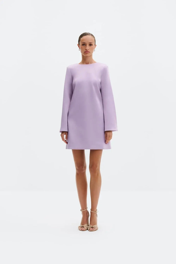 MALINA Elna Bow Detailed Mini Dress Lavender - Dale