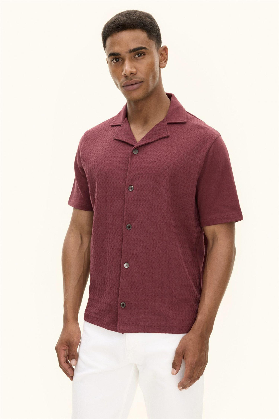 Kirk Knitted Shirt Port Red