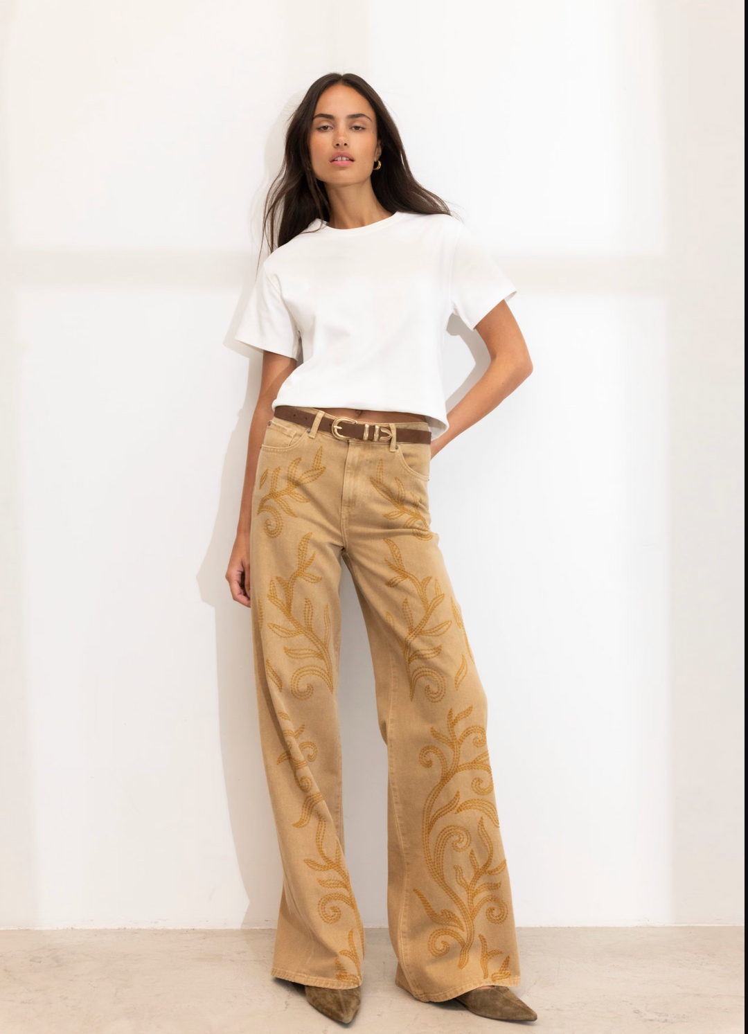 Taylor Embroidered Camel