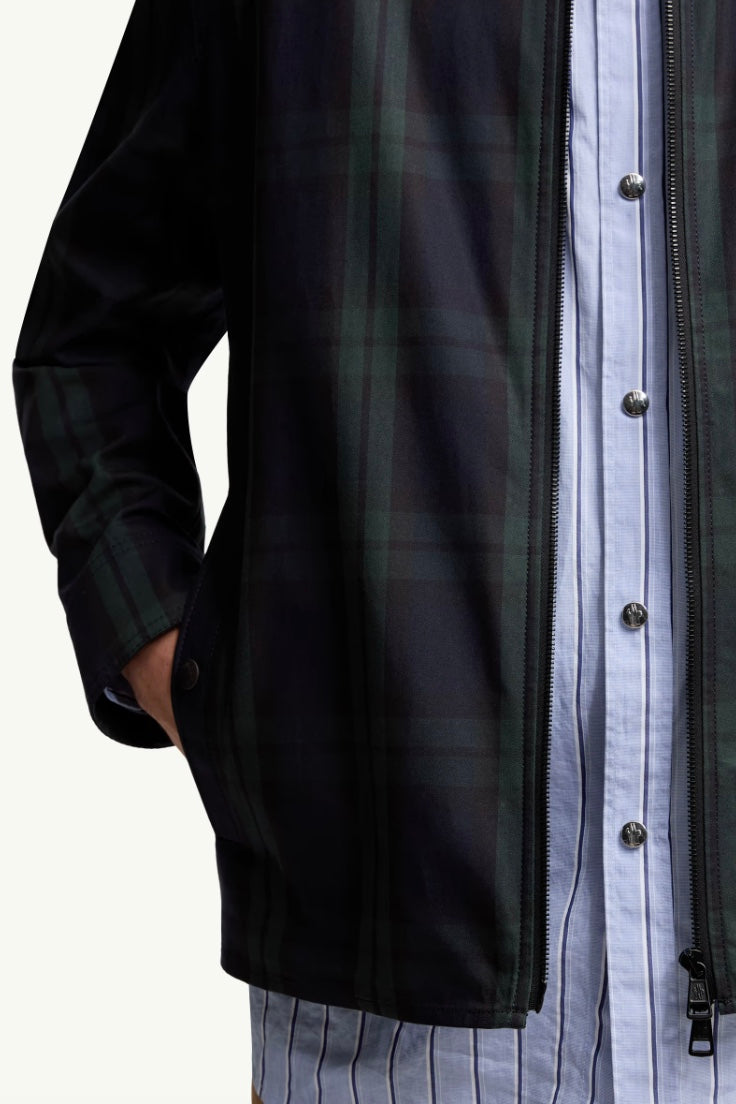 Checked Cotton Gabardine Long Sleeve Shirt