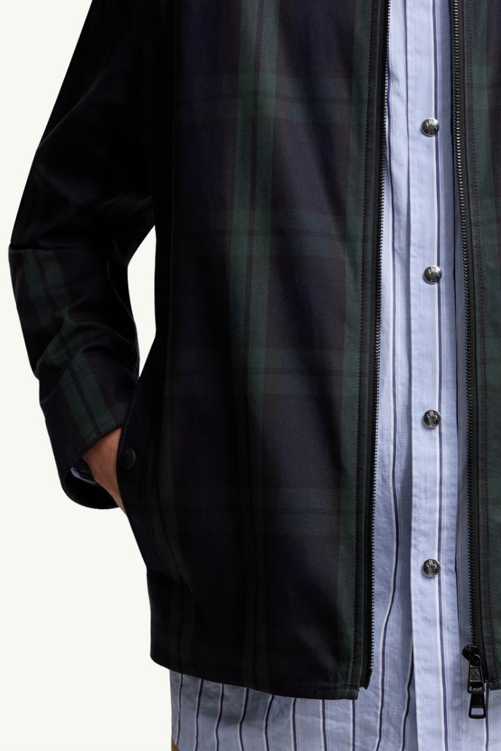 Checked Cotton Gabardine Long Sleeve Shirt
