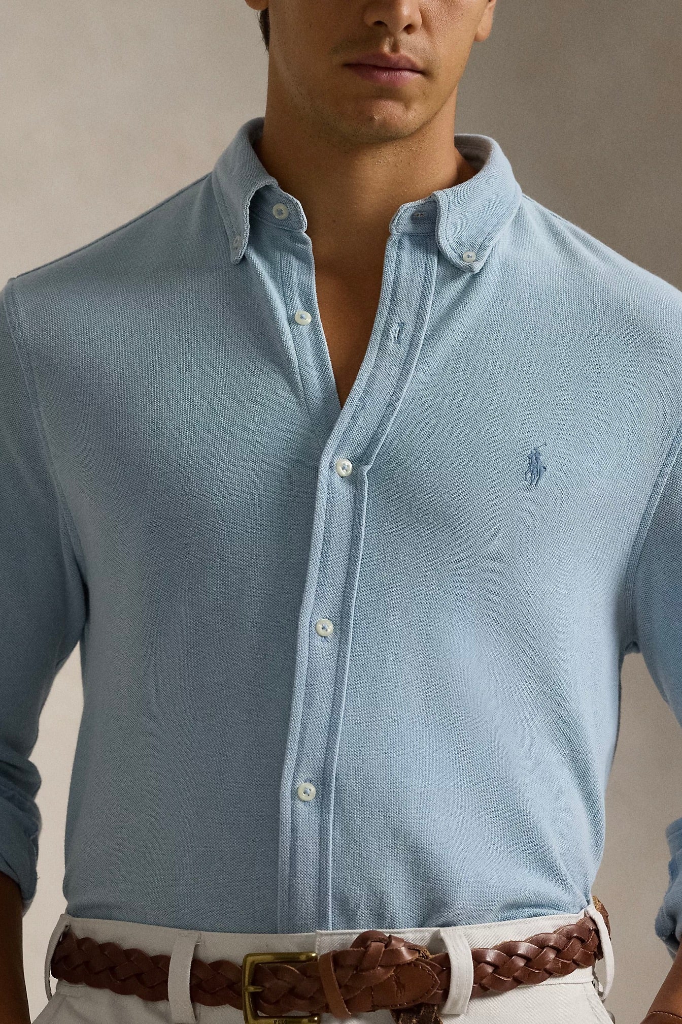 POLO RALPH LAUREN | Indigo-Dyed Mesh Knit Shirt | Dale