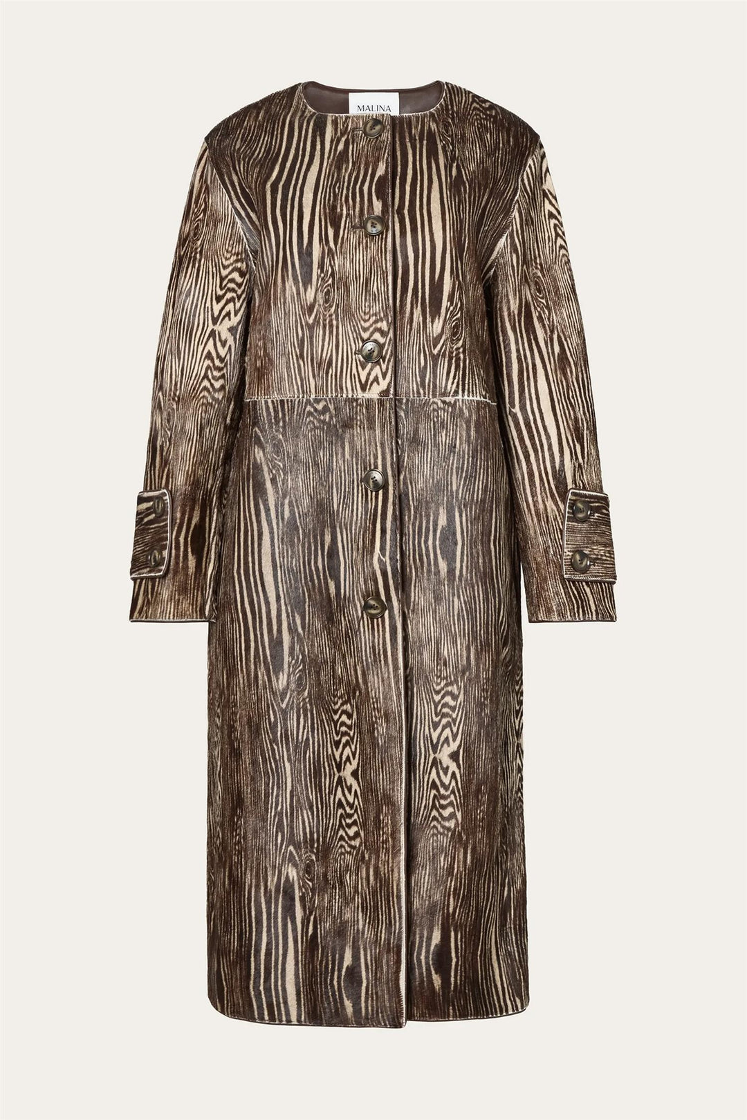 BY MALINA Zellea Moire Leather Coat - Dale