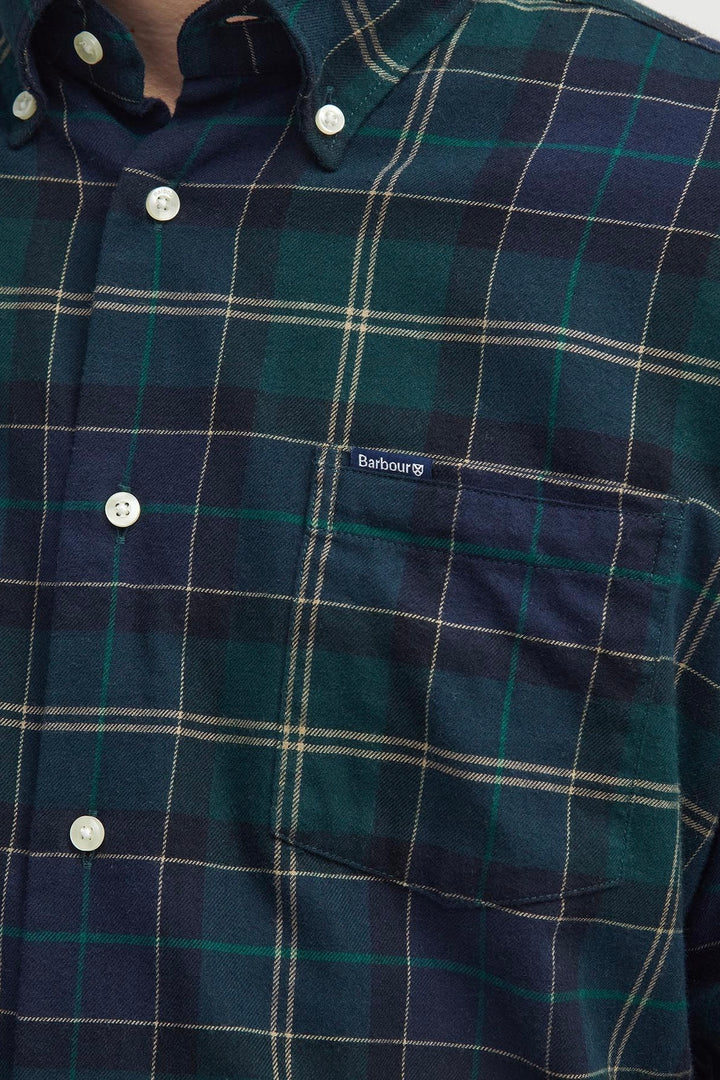 Fortrose Tailored Fit Shirt Green Loch Tartan