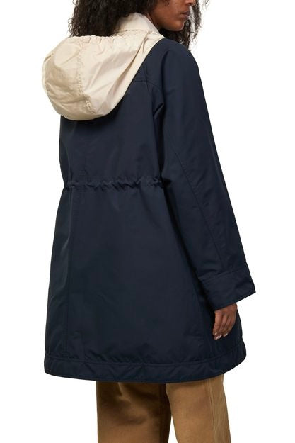 Begonia 3-in-1 Hooded Long Down Jacket Navy