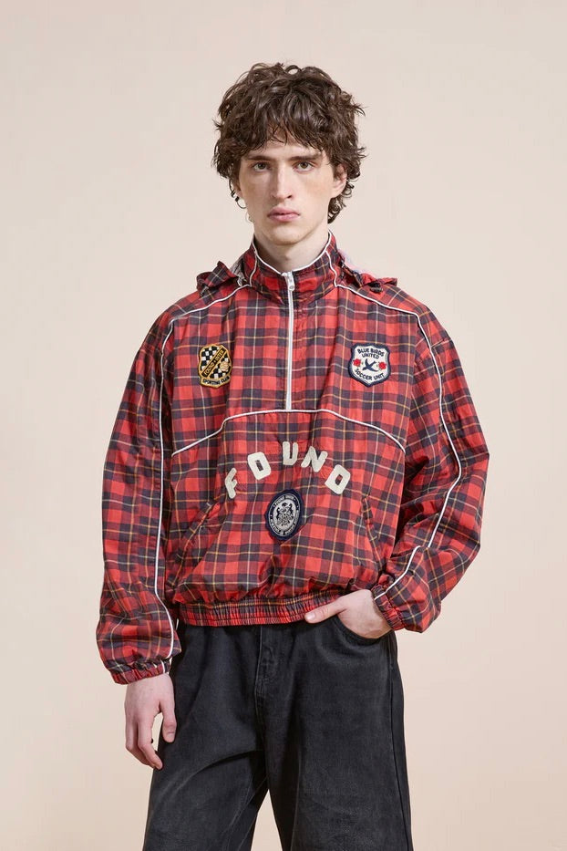 Red Plaid Track Jacket