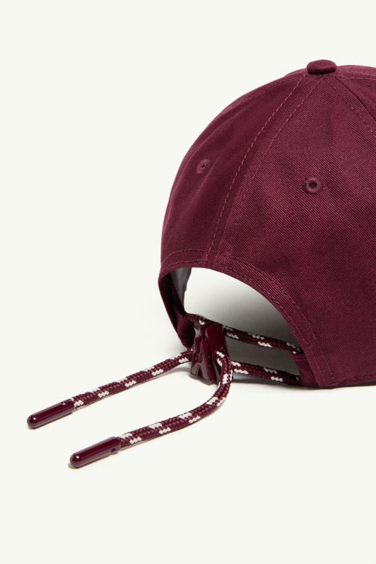 MONCLER Logo Cotton Gabardine Baseball Cap Burgundy - Dale
