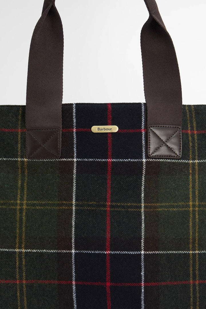 Barbour Turnberry Tartan Tote Bag Olive