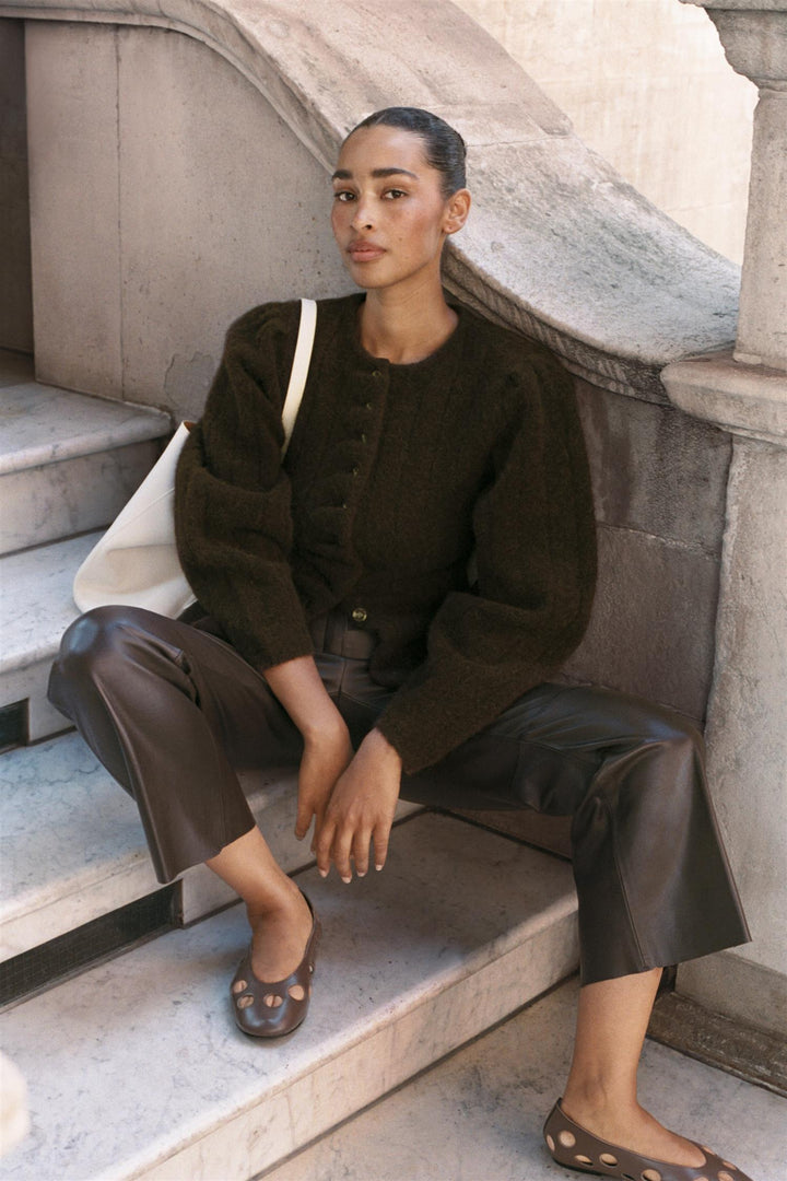 Arolla Cardigan Brown Melange