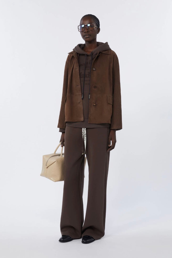 Suede Leather Jacket Brown
