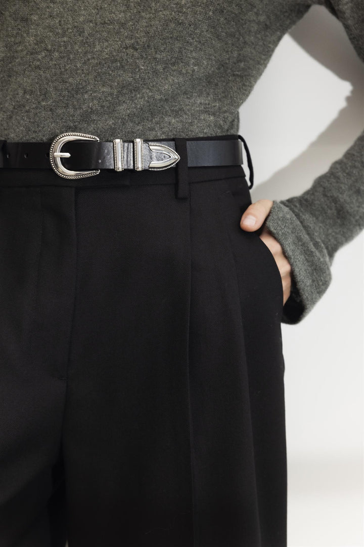 Aubrey Belt Black Silver
