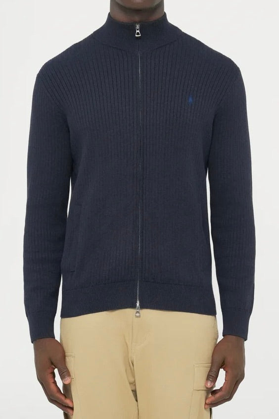 Full Zip Sweater Navy Heather