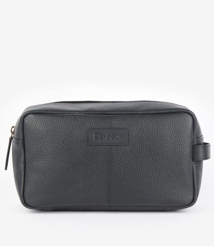 High Leather Washbag Black