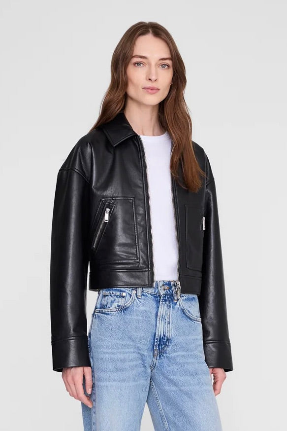 Assan Jacket Black Recycled Leather